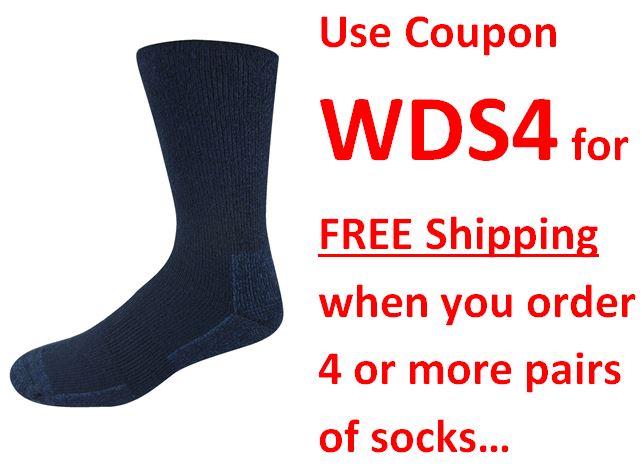Durasock Bamboo Thick Work Sock WDS4 free shipping coupon code